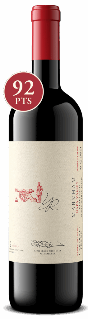 Bottle shot of Yountville Ranch Cabernet Franc with 92 point score icon