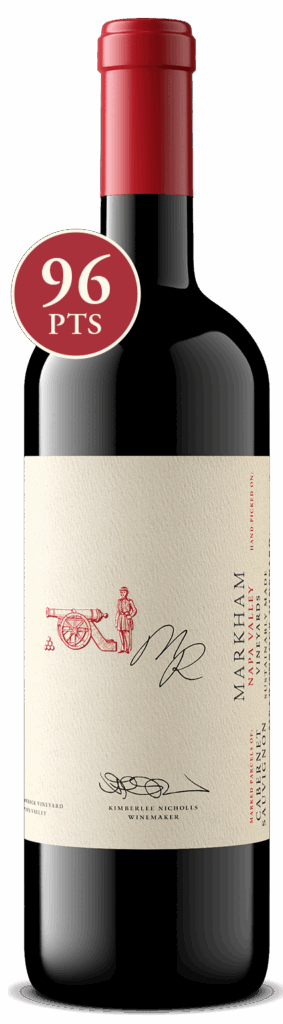 Bottle shot of Meadowrock Cabernet Sauvignon with 96 point score icon