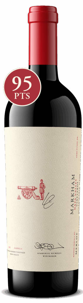 Bottle of Little Cannon Merlot with 95 point score icon