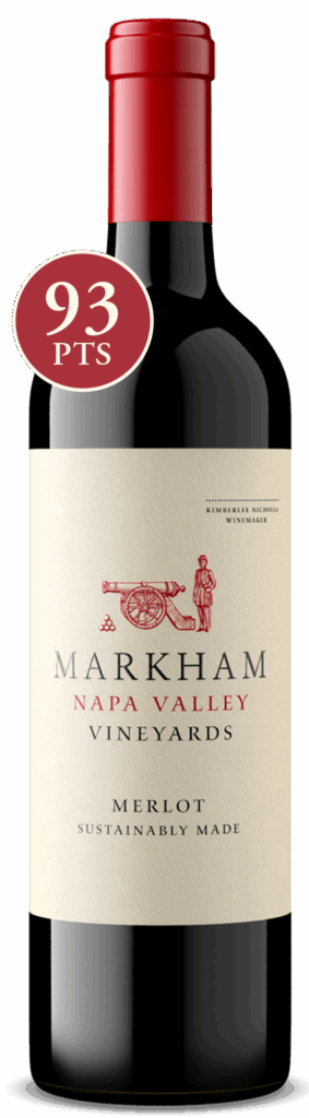 Bottle shot of Napa Valley Merlot with 93 point score icon